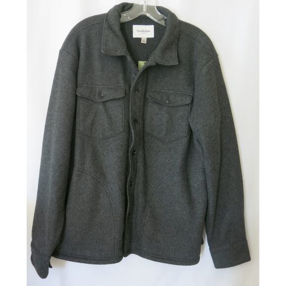 GOODFELLOW *NWT* Shacket Jacket Size L Mens Button Down Shirt Gray Button Casual - Picture 1 of 8